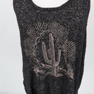 Enough About Me Gray Cactus Tank Top Size L